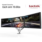 Loctek Full Motion swivel Monitor Arm Desktop workstation stand Height Adjustable Triple Arm Desk Mounts for 10''-24'' Samsung/Dell/Asus/Acer/HP/AOC computer monitor