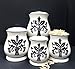 Tuscany Fleur De Lis, Just Black & White Ceramic 4-piece canister set 14-1/2