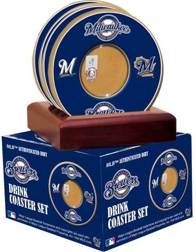 Milwuakee Brewers Brewers Dirt Coaster Set - MLB Coasters