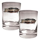 Anaheim Ducks NHL 2pc Rocks Glass Set - Primary Logo