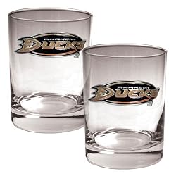 Anaheim Ducks NHL 2pc Rocks Glass Set - Primary Logo by Great American Products