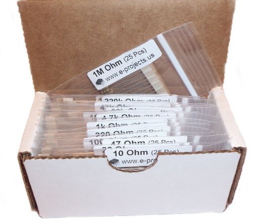 E-Projects - 400 Piece, 16 Value Resistor Kit (10 Ohm - 1M Ohm)
