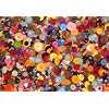 Pack of 50g - Mixed Sizes and Colours of Various Plain Round Buttons for Sewing and Crafting