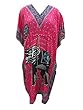 Beach Cover Up Kaftan Dress Elephant Printed Kaftan Pink