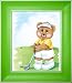 Sports Bear Golf Star - Children's and Kids Room Framed Wall Art and Nursery Wall Decor, 8" x 10", Green