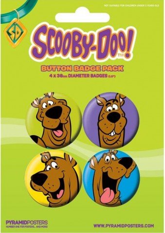 Posters: Scooby Doo Badge Pack - Faces, 4 X 38mm Babges (6 x 4 inches)
