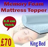 LUXURY VISCO MEMORY FOAM MATRESS TOPPER KING BED 2.5 cm THICK