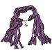 Huan Xun Unique Rose Pendant Cotton Polyester Scarf, Purple