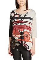 Desigual Camiseta Manga Larga Loli (Beige / Negro)