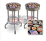 Fireman Logo Vintage Swival Bar Stools