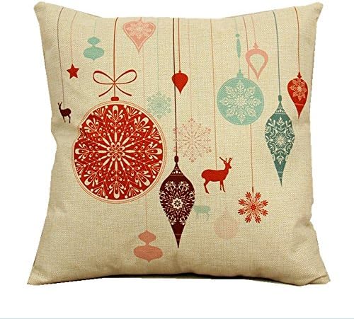 Biodawn Cotton Linen Christmas gift Throw Pillowcase Cushion Covers 45cm x 45cm