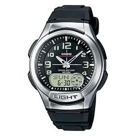 Casio - AQ-180W-1BVES - Montre Homme - Quartz - Analogique et Digitale - Chronographe - Alarme - Eclairage - Bracelet R�sine Noire