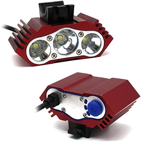 Bicycle Headlight,VC Mall 7500 Lumen 3X Cree T6 LED Front Bicycle Light Bike Headlamp Kit for Cycling (Red)