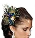 Jelinda Women Peacock Feather Bridal Wedding Hair Clip Headpiece Hair Accessory