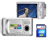 SVP Xthinn-8061 Silver 12MP Max 2.8-inch LCD Slim Digital Camera with rechargeable battery + FREE SVP 2GB High Speed SD Memory Card