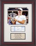 Justine Henin - 2003 U.S. Open - Framed 8x10 Photograph with Ticket