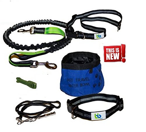 Dog Training Leash Bundle - 5 Items: 4ft. Hands-Free Running Leash, Dog Collar, Whistle with Lanyard, Portable Water Bowl and Greenies Dog Treats for Large Dogs over 35 lbs. Dog Training Leash Bundle - 5 Items: 4ft. Hands-Free Running Leash, Dog Collar, Whistle with Lanyard, Portable Water Bowl and Greenies Dog Treats for Large Dogs over 35 lbs.