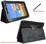 Samsung Galaxy Tab 77 Leather Folio Case for Tablet Black Cover FREE stylus by TIMAUR LLC on sale