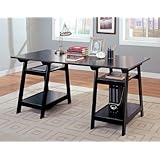Coaster Trestle Style Office Desk Table, Black Wood Finish