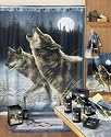 Hautman Howling Wolf Shower Curtain
