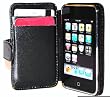 Premium Black Leather Acrylic Book Case with 2 Card Slots + Screen Protector for Apple Ipod Touch Itouch 2nd Generation 3rd Generation 2nd Gen 3rd Gen 8Gb 16GB 32Gb