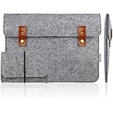 Kamor&reg; 11 11.6 11.6'' 12 inch Apple MacBook Air Felt Laptop Case with Extra MacBook Charger Case (Vintage Design, Light Gray) Protective Carrying Sleeve Bag Case Cover Shell - Ultra portable Laptop Case Bag /Messenger Envelope Vintage Case Bag/ Notebook Computer Case / Briefcase Carrying Bag / Ultrabook Case / Netbook Bag Sleeve / Pouch Bag Cover / Skin Cover with 5.0 mm thickness, suitable for Apple MacBook Air , Acer Aspire Switch 10 / Asus Transformer Book T100/ HP Pavilion X2， especially for Teens / Men / Women / Ladies / Girls design (Light Gray)