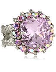 Sorrelli "Sweet Heart" Classic Shades of Pink Cushion Cut Crystal Adjustable Ring