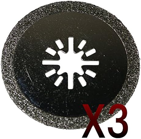 3 Pack of Electroplated Diamond 2-1/2" Round Cutting and Grinding for Tile and Grout Blade Oscillating Multi Tool Saw Blades for Fein Multimaster Bosch Craftsman Dremel Multi-max Ridgid Chicago