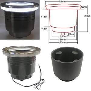 LED Cup Holder with Harness - White (Set of 10) by