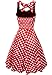 Anni Coco Women's Halter Polka Dots 1950s Vintage Swing Tea Dress - Large - 1st - Red & White Dots