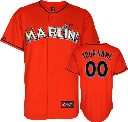 Miami Marlins Jersey: Youth Personalized Alternate Firebrick Replica Jersey
