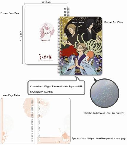 Licensed Natsume Yuujinchou Ring Notebook Journal - Natsume, Madara, Seiji and Natori