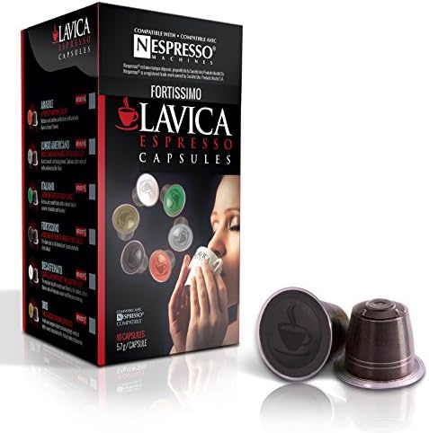 150 Nespresso Compatible Lavica FORTISSIMO Blend Dark Roast Single Serve Espresso Coffee Capsules - Compatible with Nespresso Machines