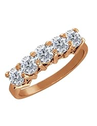 1.25 Ct Round White Diamond Rose Gold Plated Sterling Silver