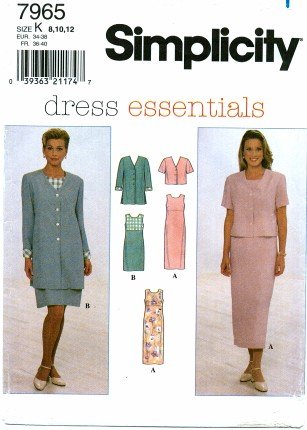 Simplicity 7965 Sewing Pattern Misses Dress & Jacket Size 8 - 12 - Bust 31 1/2 - 34