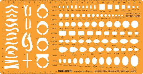 Metric Jewellery Jewelry Art Craft Design Drawing Drafting Template Stencil - Pear Baguette Emerald Marquise Round Ovals Ring