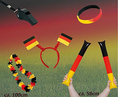 Fan Set, 5-tlg. Deutschland, EM, WM, Fußballparty, Germany, Fanartikel