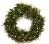 Good Tidings 4755640 Southern Pine Artificial Prelit Christmas Wreath 60 Inches in Diameter with 200 Clear Lights