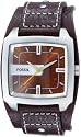 Fossil Herren-Armbanduhr Analog Leder braun Trend JR9990