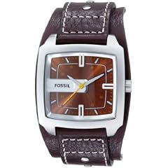 Fossil Herren-Armbanduhr Analog Leder braun Trend JR9990