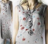 Womens Grey and Burnt Orange Calf length Dress