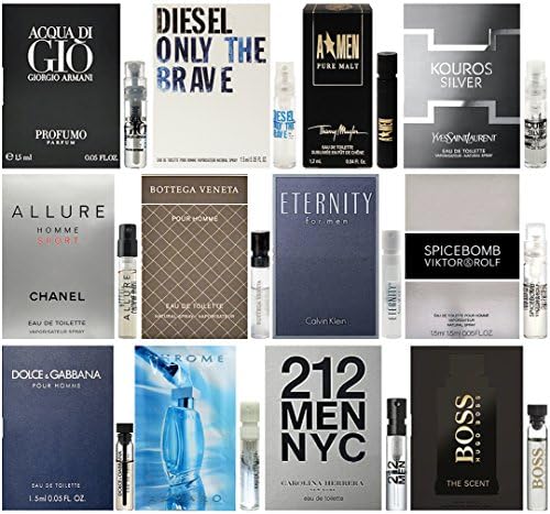 Men's Designer Fragrance Sampler - Lot of 12 Cologne Vial Samples