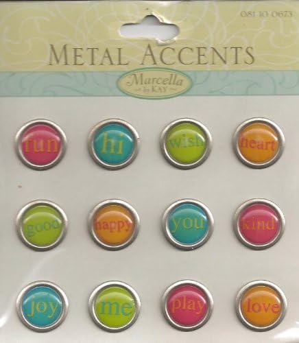 Super Bright Tiny Words Metal Accents Scrapbook Stickers (140820)