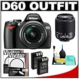 Cover of Nikon D60 Digital SLR Camera with 18-55mm AF-S VR Zoom Lens + Nikon 55-200mm AF-S Zoom Lens + Two (2) EN-EL9 Batteries + Two