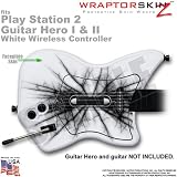 PS2 Guitar Hero I & II White Wireless Controller Skin Lightning Black by WraptorSkinz TM (GUITAR NOT INCLUDED)