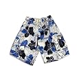 Private Label - Mens Floral Swimsuit, White, Blue