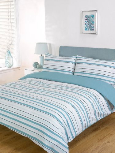 Lincoln Stripes Aqua King Size Duvet Cover Quilt Set