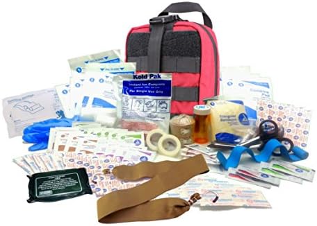 Military IFAK Level 2 EMT First Aid Kit Rip-Away Army Medic Bag Red #FA22
