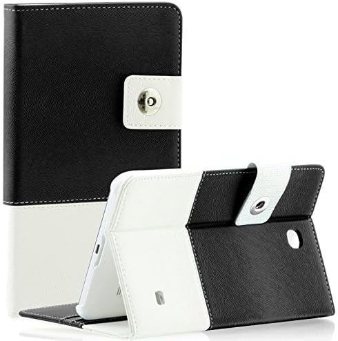 Galaxy Tab 4 8.0 Case - VinYe Hybrid Bi Color Series PU Leather Wallet Design Flip Case Stand For Samsung Tab 4 8-Inch Tablet SM-T330/T331/T335 (Black / White)