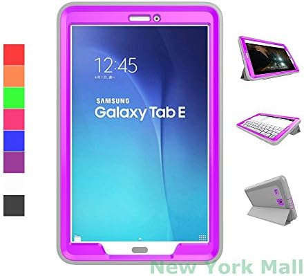 Galaxy Tab E T560 Case, *NEW*[Auto Sleep / Wake ]Heavy Duty Folding Folio Smart-shell Stand Cover for Samsung Galaxy Tab E T560 9.6 inches (Rose)